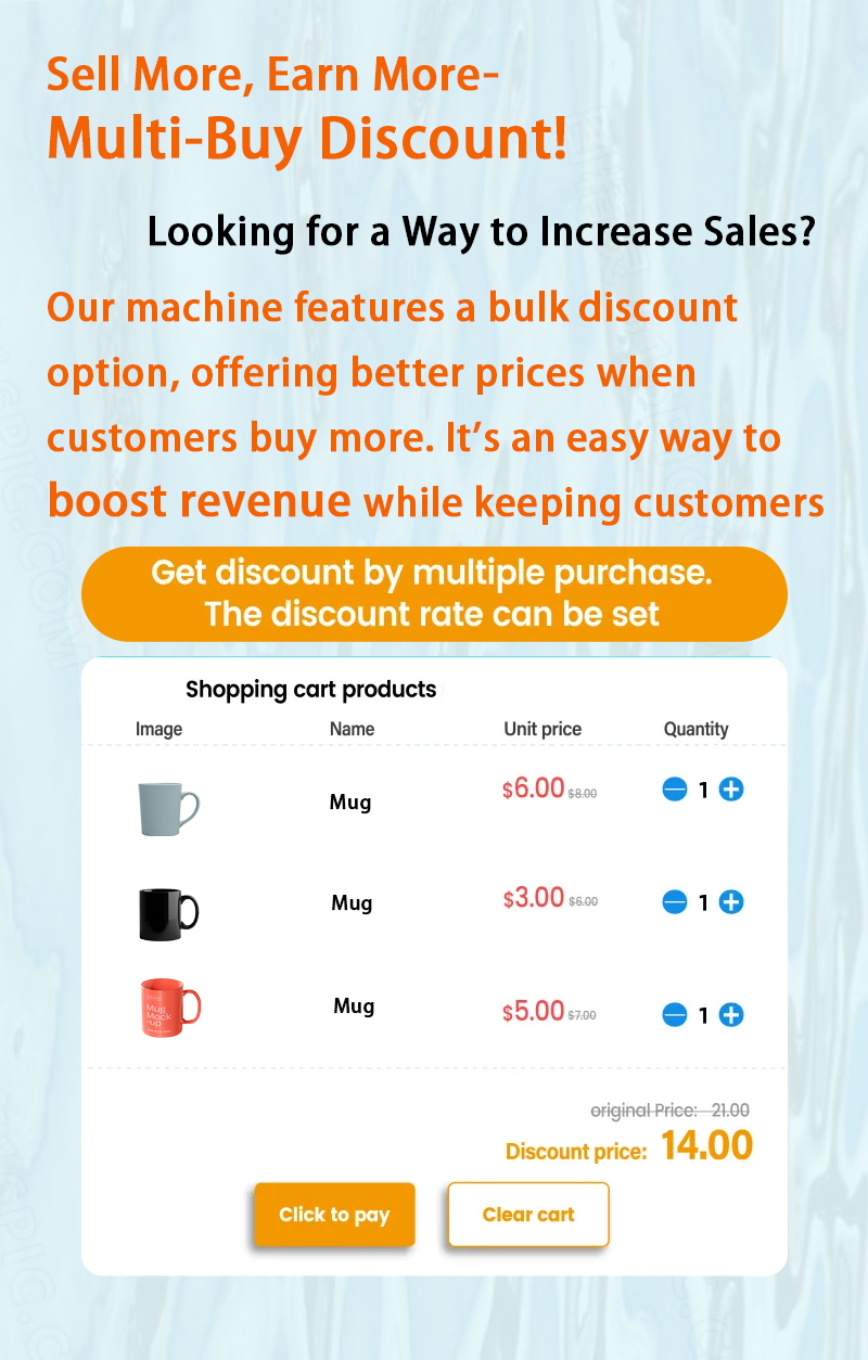 Intelligent Weimi ceramic vending machine for themed mug with multi-buys discounts. our machine features a bulk discounts option, offering better prices when customers buy more. it's an easy way to boost revenue while keeping customers.