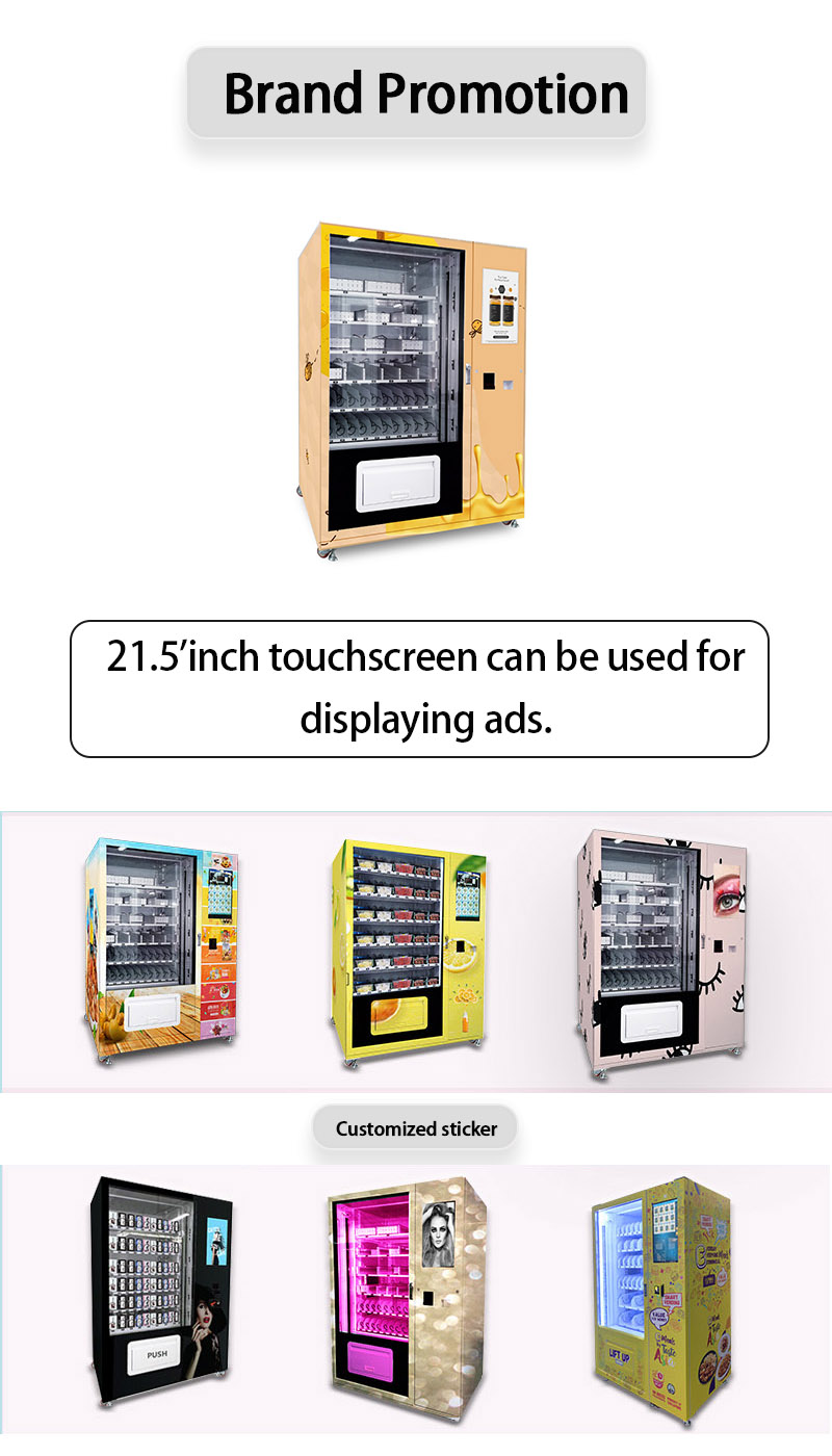 Weimi honey vending machine with 21.5'inch touchscreen for brand promotion. sticker is customizable