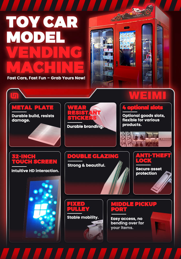 Toy car model vending machine with customized sticker &wraps. High quality hardware