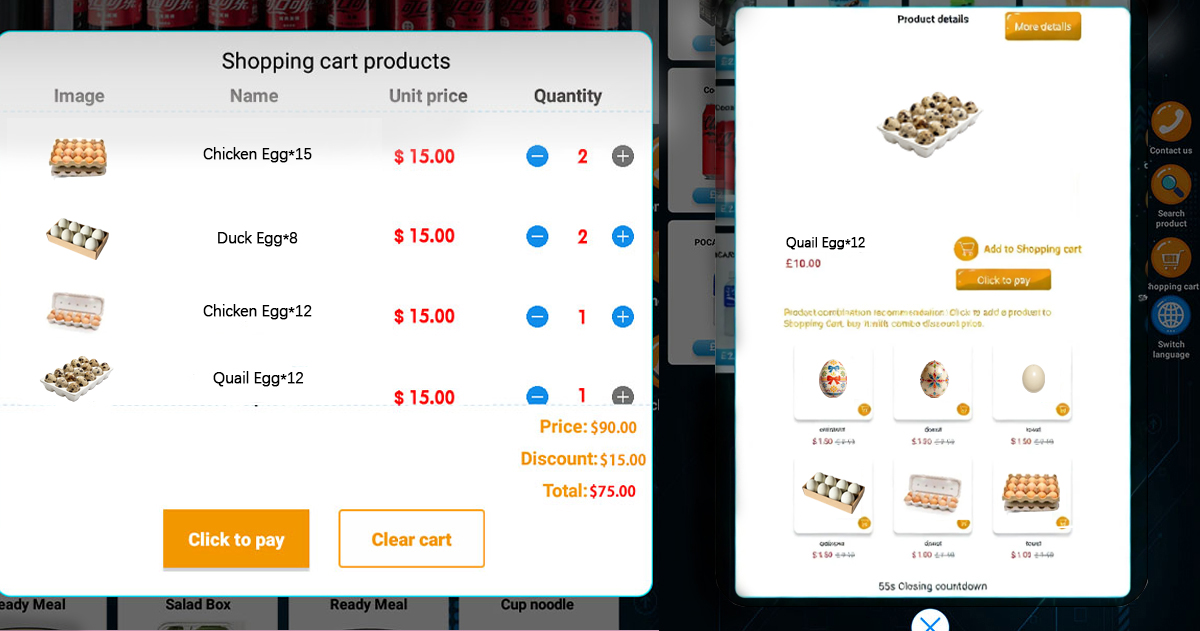 Smart Egg Vending Machine with revenue growth tools- sell more and increase profit per customer