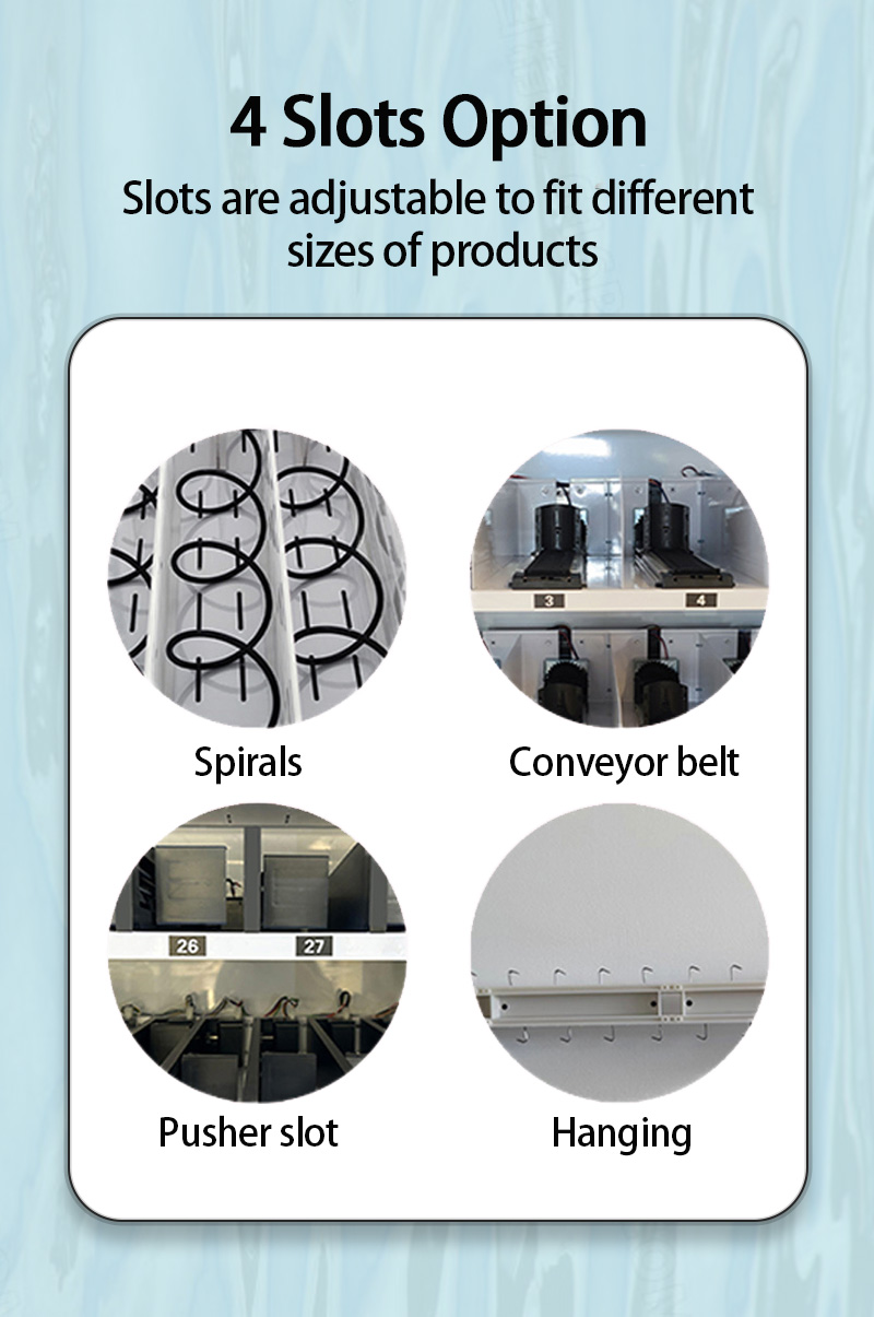 4 optional slots to fit different sizes of products.