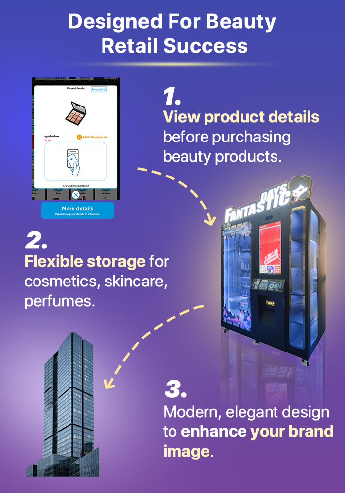 Weimi smart makeup vending machine is designed for beauty retail success.