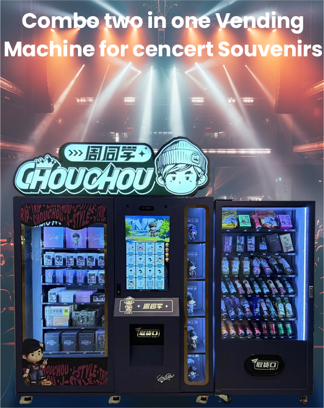 Fashion combo concert souvenirs vending machine with lightbox and showing windows for concerts