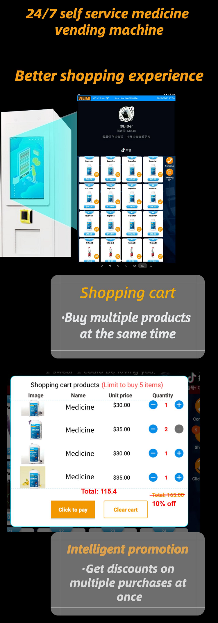 Our otc medicine vending machine supply better shopping experience and self service for customers