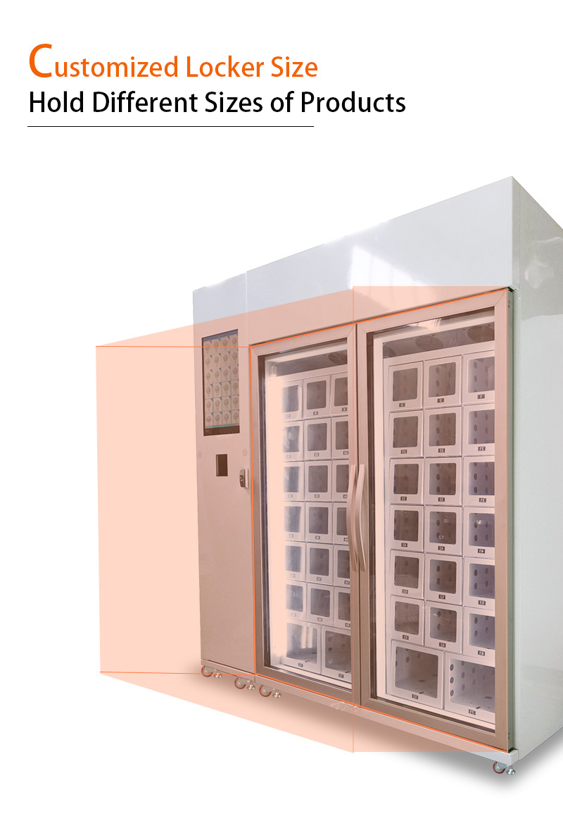 Weimi cheese vending machine with customized locker size to hold different size/ kinds of products
