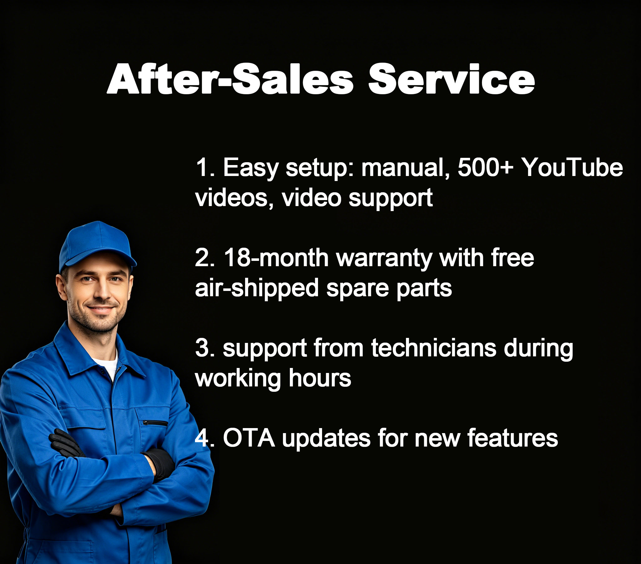 after-sales service to guarantee your business
