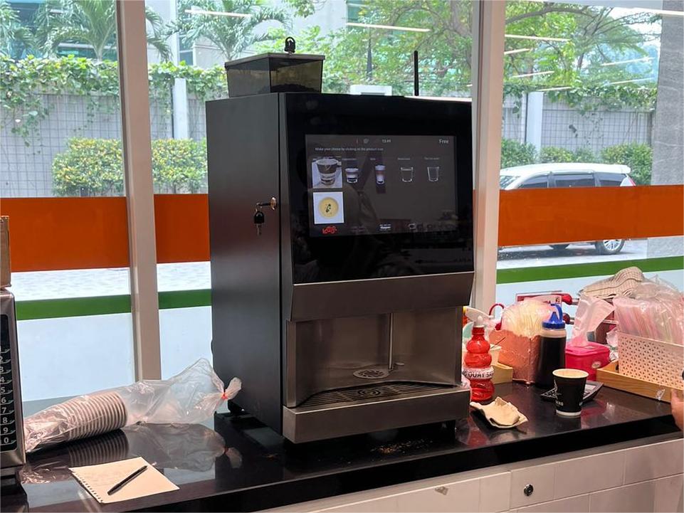 Mini Tabletop Coffee Vending Machine With Automatic-cleaning System for Lattes Cappuccinos Espresso in Indonesia convenience store