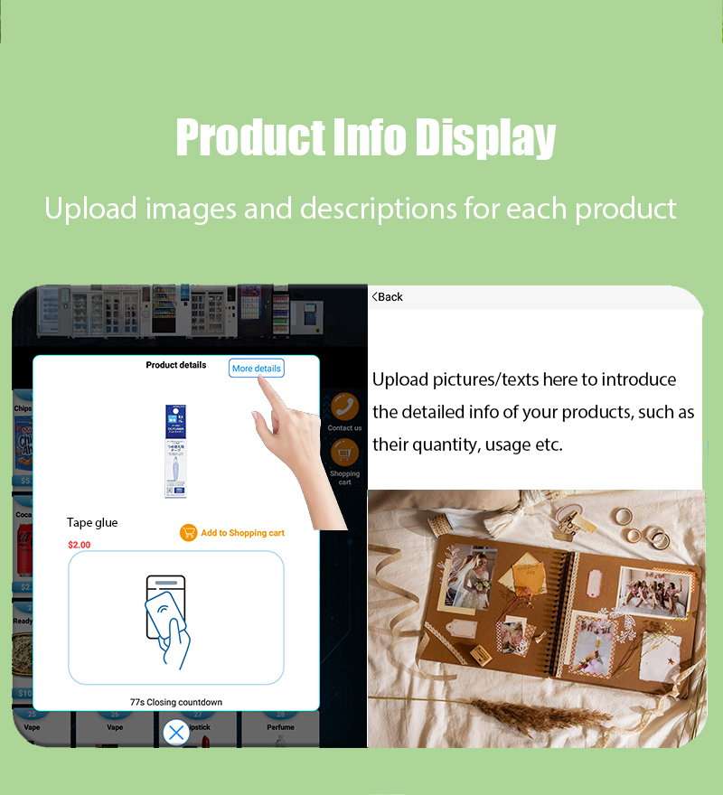 Weimi wholesale stationery diy materials scrapbook vending machine. 21.5' inch touchscreen support for displaying product info.