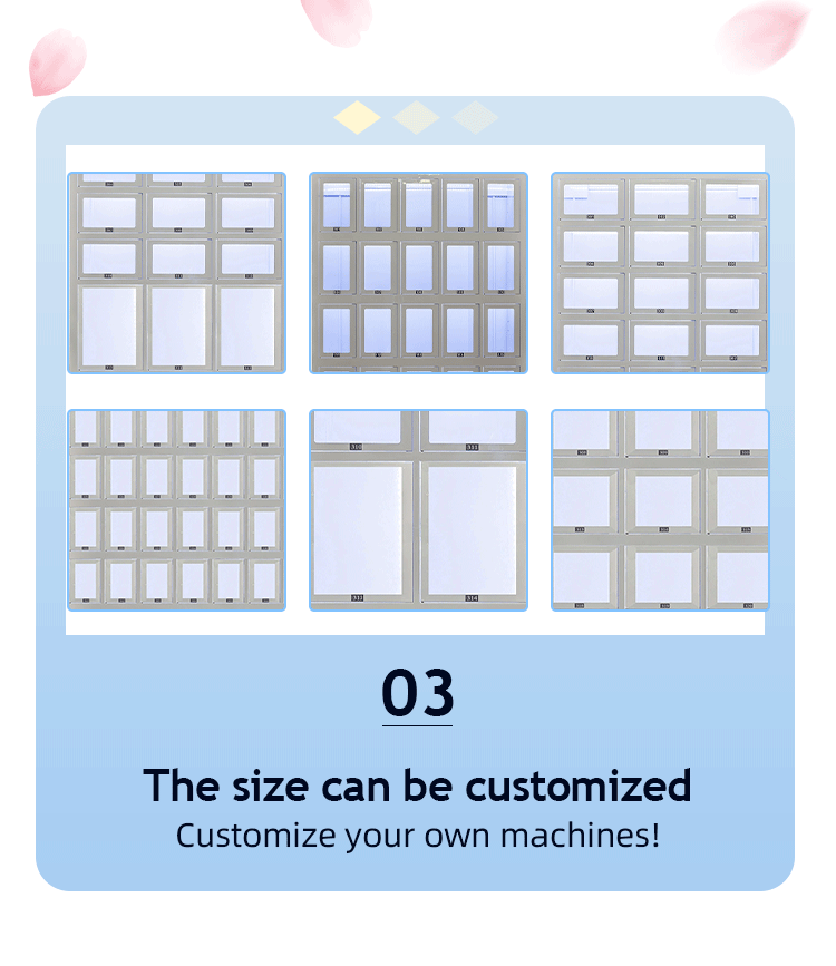 flowers vending machines with cooling lockers and touch screen accept customized locker size