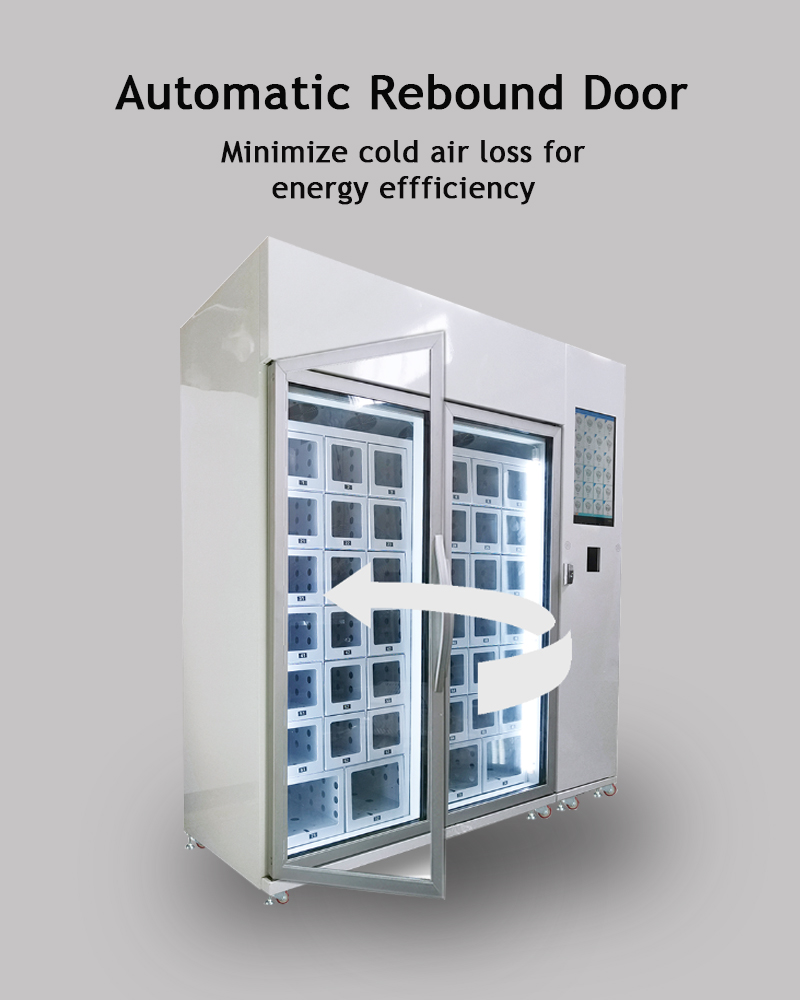 sushi vending machine wih automatic rebound door to avoid cool air loss