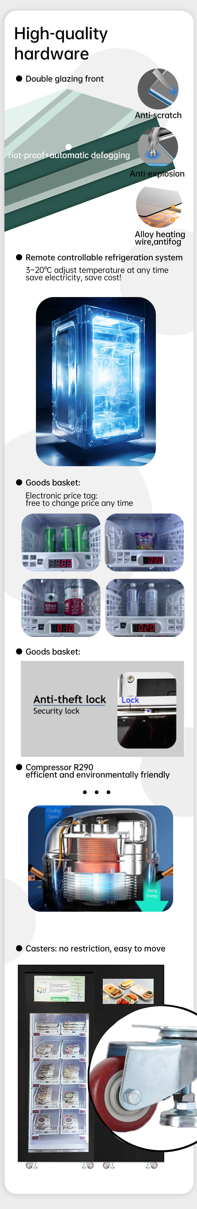 Weimi high quality smart food vending machine with microwave. we guarantee you 18-month warranty