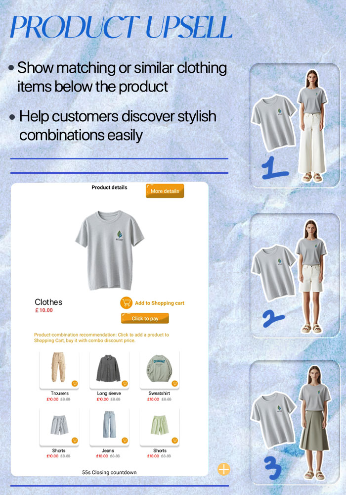Product upsell to help customers discover stylish combinations easily