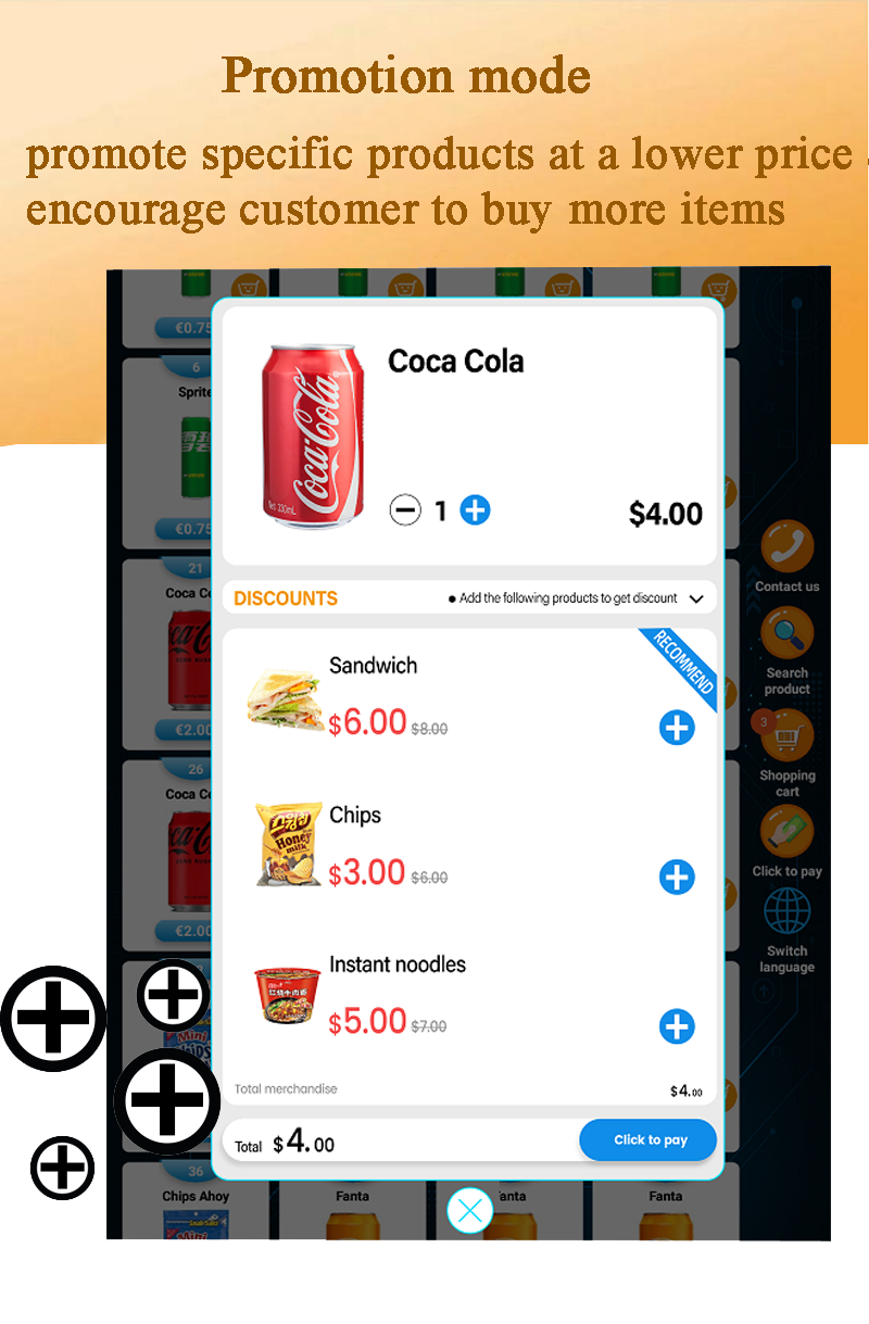 Baguette Bread Vending Machine with Lift Pusher Slots and Optional Payment Systems promote specific products at a lower price encourage customer to buy more items