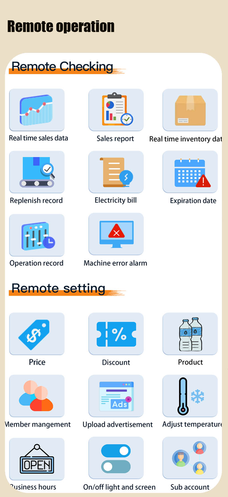 operators can remotely check and remotely setting by our smart management system. souvenirs vending machine