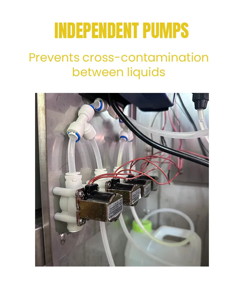 weimi bashing station for dog with independent pumps to prevent cross-contamination between liquids