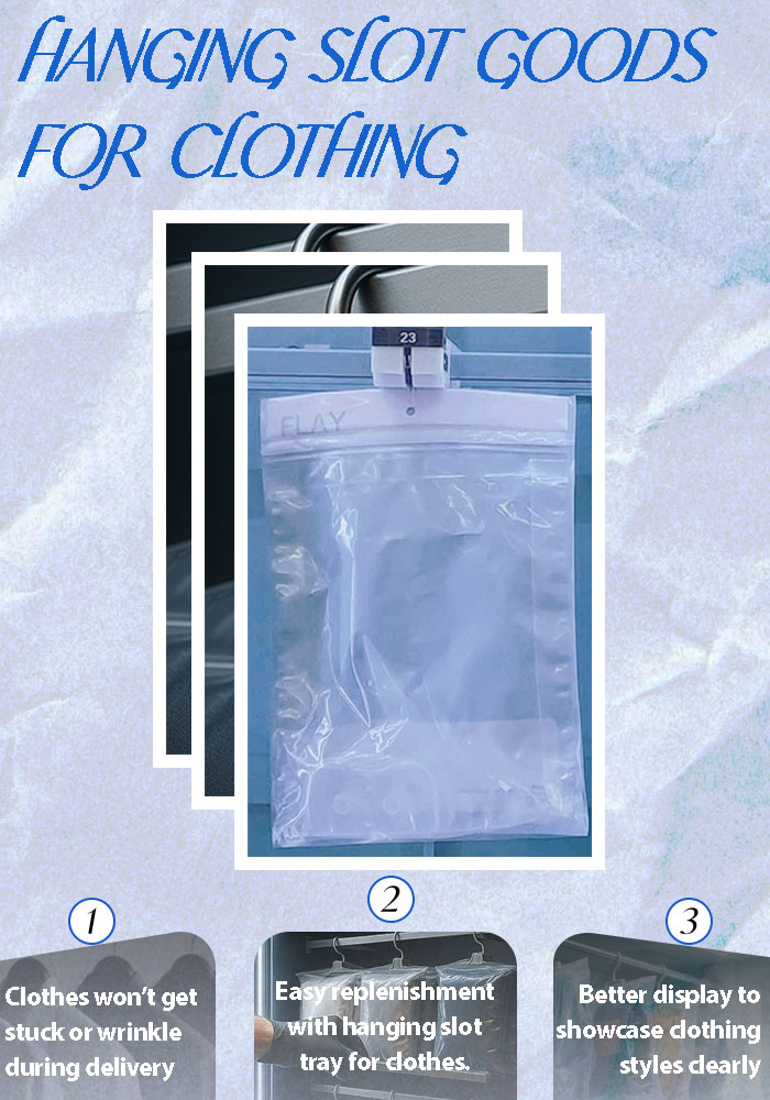 hanging slot goods for clothing. clothes won't get stick or wrinkle during delivery