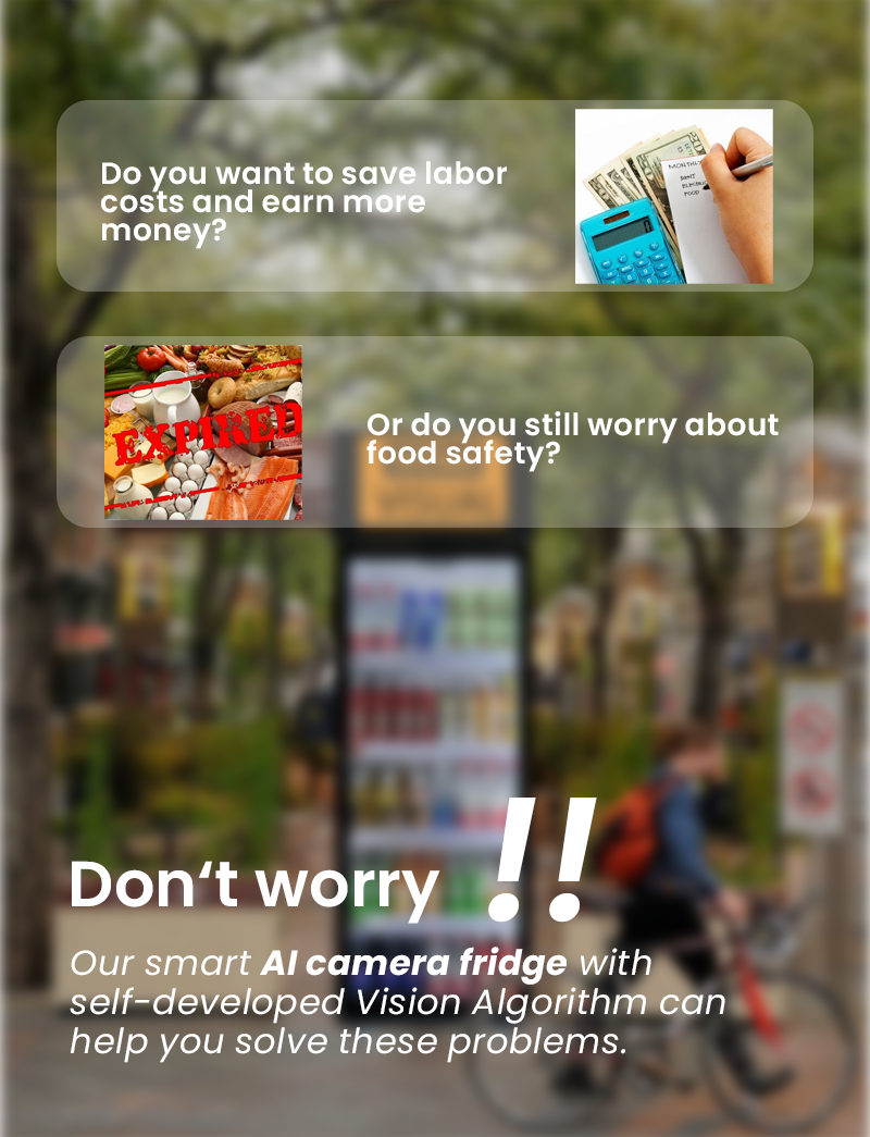 AI smart vending machine with cooling system. we have self-developed vision algorithm to ensure 99% accurate recognition rate