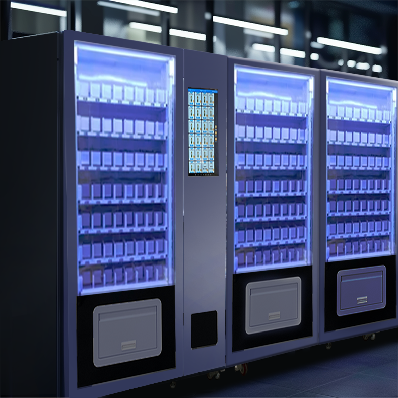 24/7 self-service e-commerce combo 3 in 1 vending machine selling snack drink with 4g Internet one controller with multiple machines