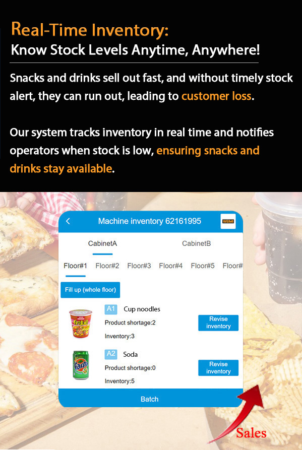 weimi outdoor vending machine with awning. retailers can check inventory remotely, and don't need to be present