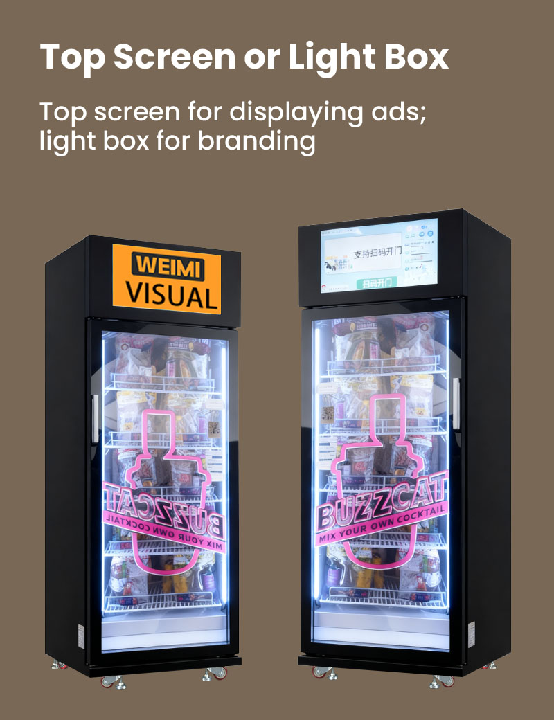ai vending machine top screen or light box for branding promotion