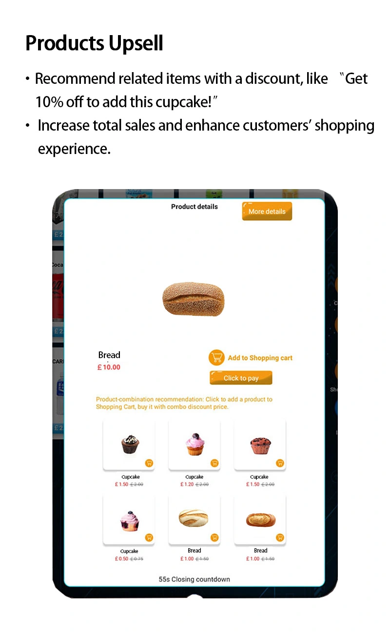 sell other products? Our cupcake vending machine has bundle promotions to help retailers increase total sales and enhance customer's shopping experience