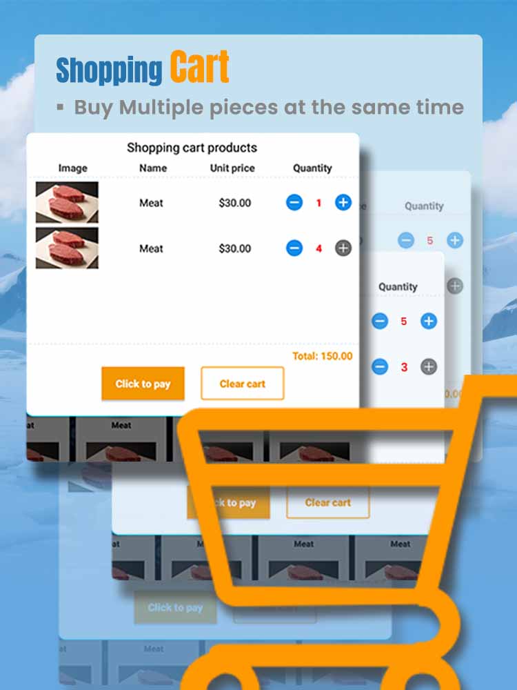 weimi oyster vending machine with shopping card allow customers to buy multiple pieces at the same time