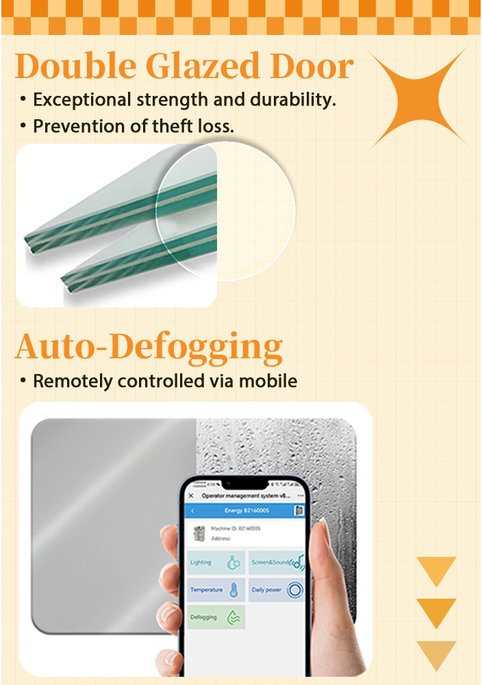 Double glazed door for prevention of theft. auto-defogging for better visibility