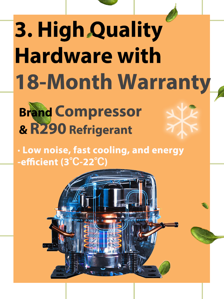 We provide retailers with high quality hardware. Our machines are equipped with brand compressor and R290 refrigerant