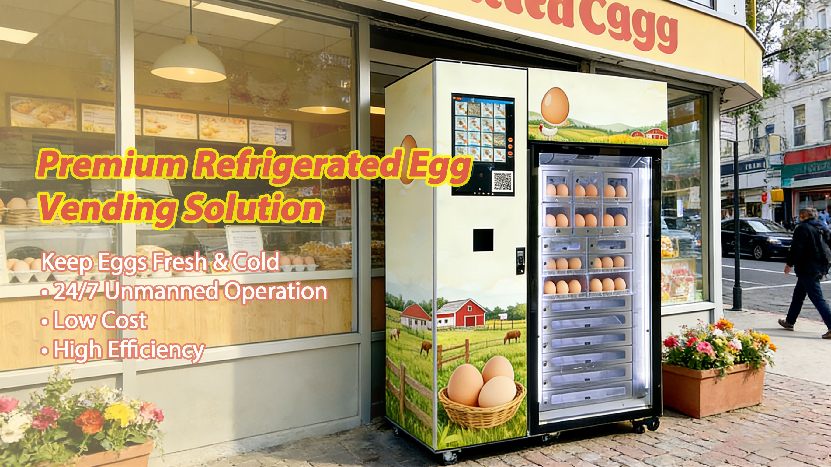 Smart Egg Vending Machine 24/7 Refrigerated Farm Locker System for Fresh Egg Sales