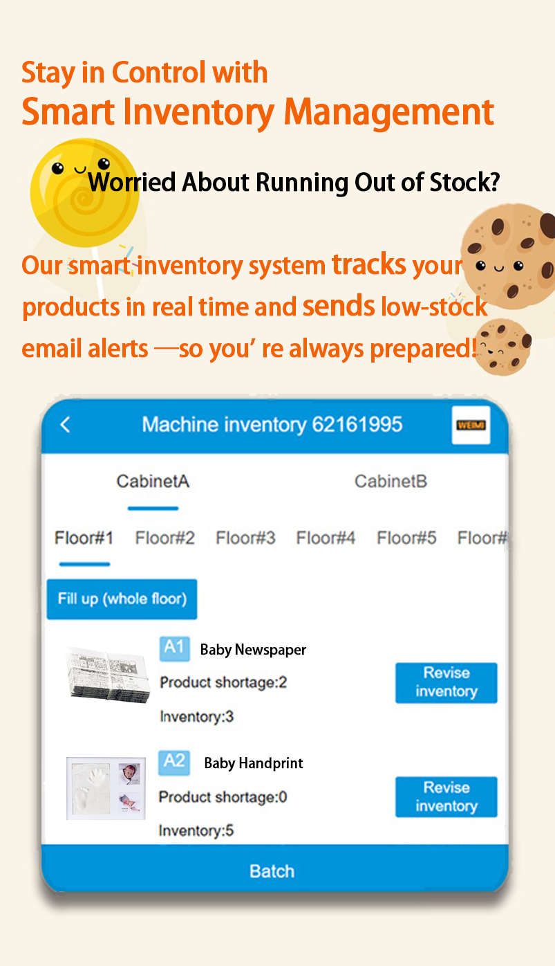 Weimi kids vending machine with lift system and smart management system. our machines can help retailers remotely check inventory level without go to the place
