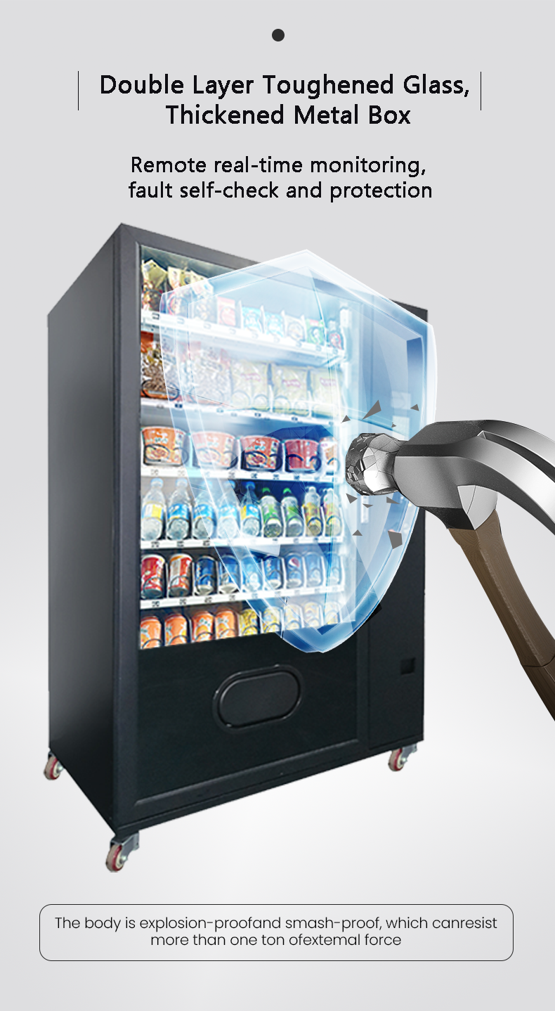 Automatic PPE smart vending machine for ties socks gloves in the factory with double layer toughed glass and thickened mental box
