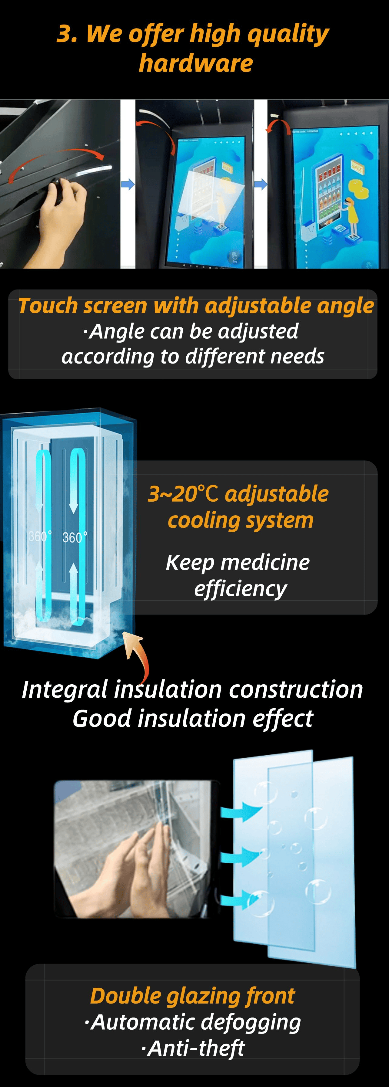 ADA compliant vending machines snack and drink vending machine with big capacity and touch screen in Malaysia