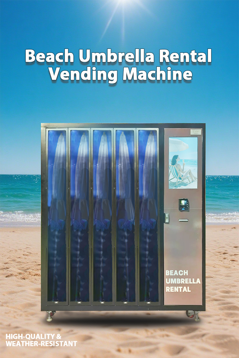 Weimi beach umbrella rental vending machine with smart rental system, with high-quality hardware or bearing hard weather