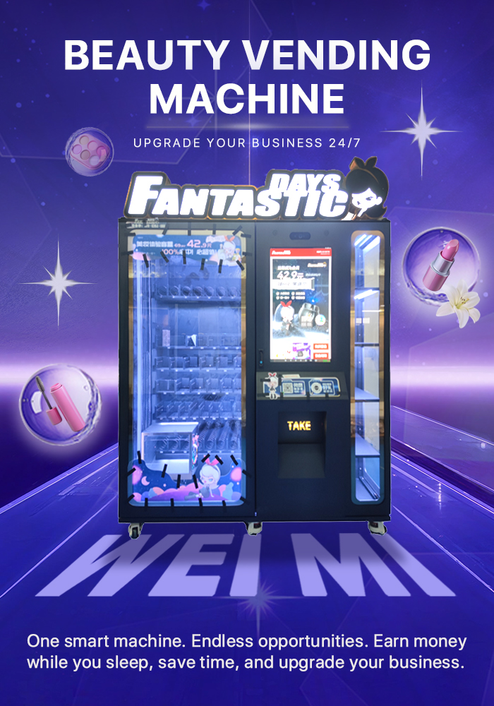 Weimi Makeup Vending Machine with Elevator Displaying Windows and Light Box for Beauty Store