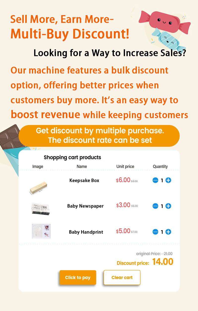 Weimi smart gift vending machine for baby in hospital with multi-buys discounts to encourage more purchases
