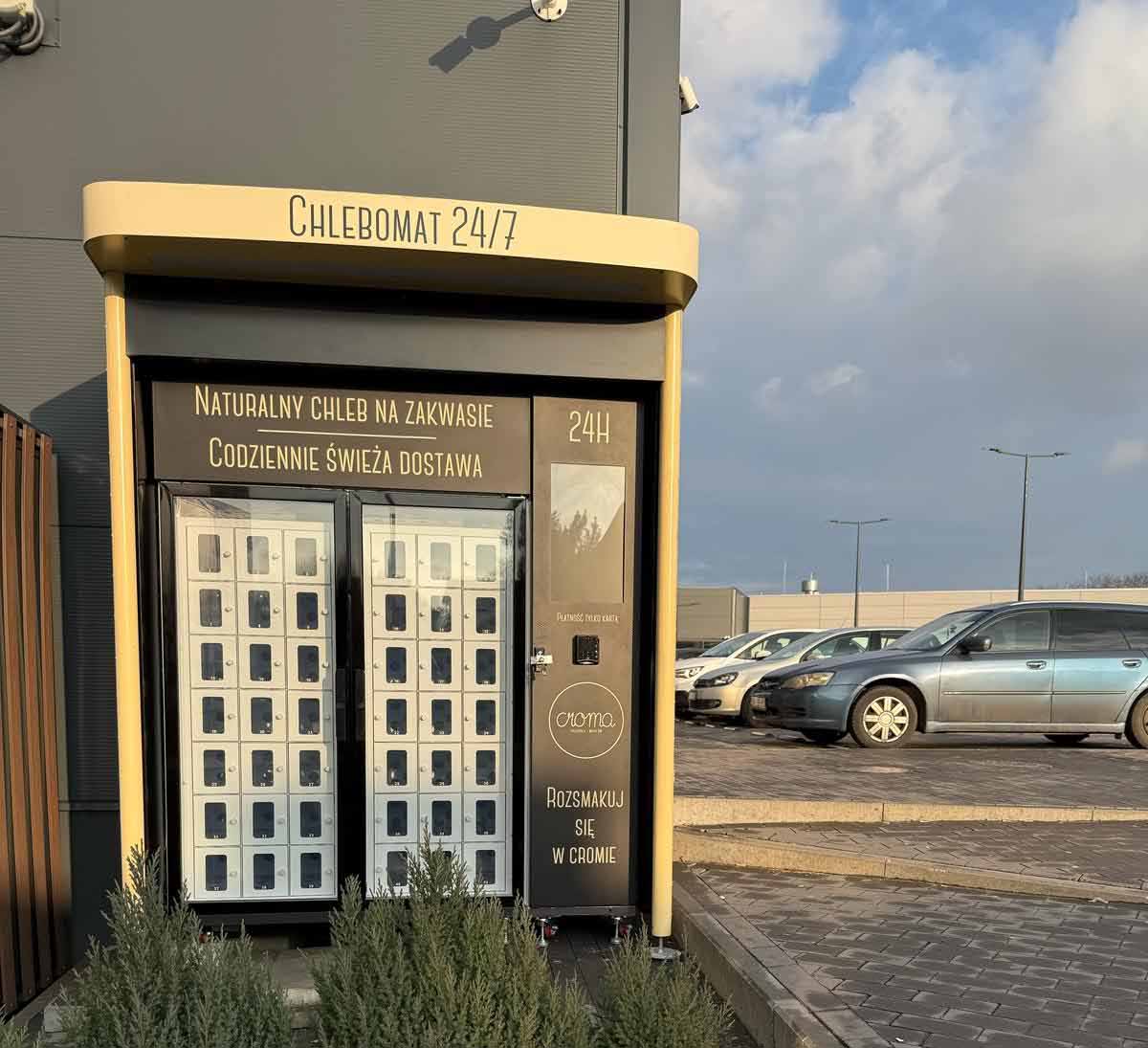 Our unmanned retail bread vending machine in outside of Poland