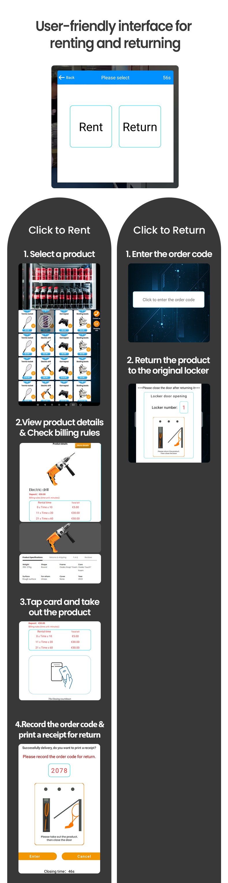 Automated Tool Rental Kiosk Industrial Tool Vending Machine Convenient Tool Rentals