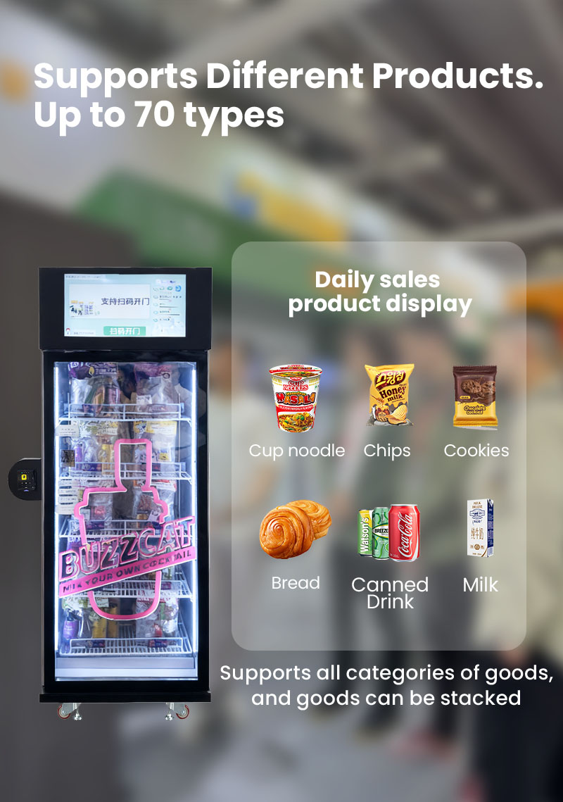 ai vending machine supports different product, up to 70 types