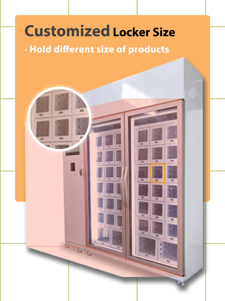 Weimi meals locker vending machine with customized locker size to fit different sizes of products
