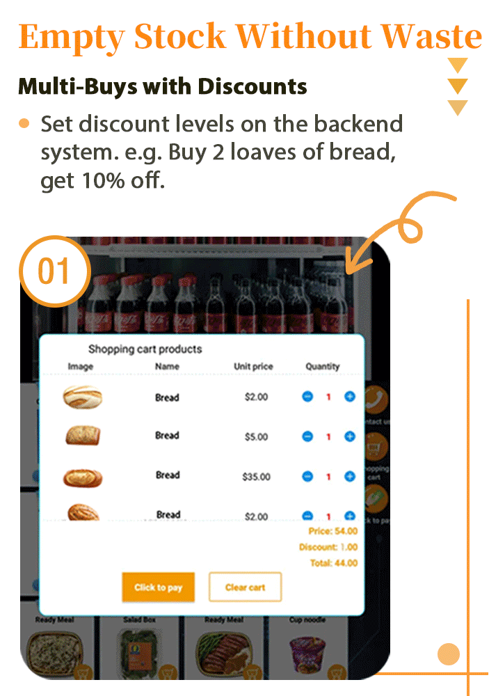 Bread Vending Machine with Sun-shielded Angled Touchscreen For Outdoor Use