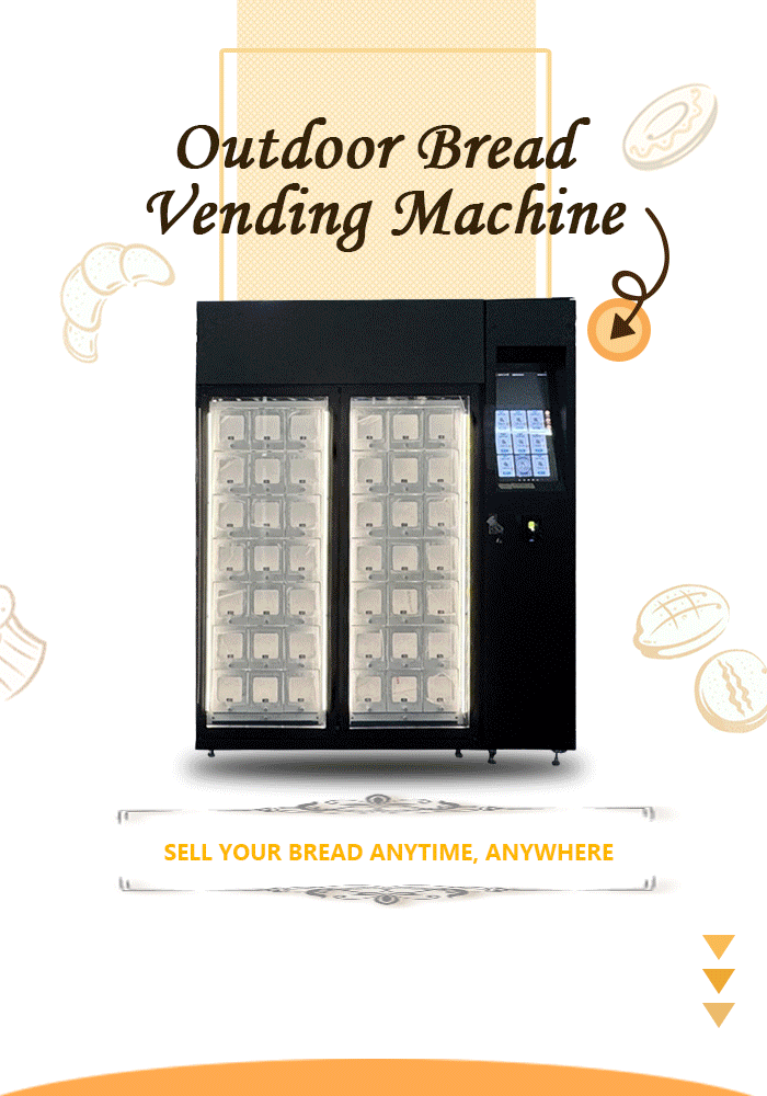 Bread Vending Machine with Sun-shielded Angled Touchscreen For Outdoor Use