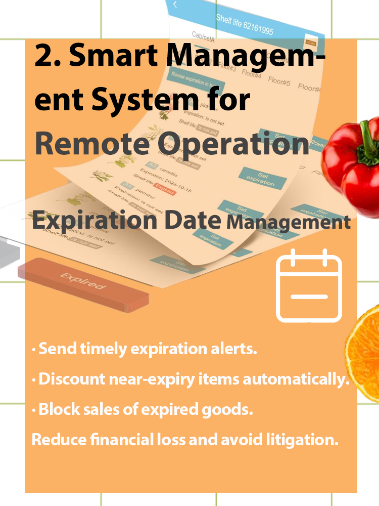 We have smart management system for retailers to remotely operate their machines. With expiration date management retailers can send timely expiration alerts