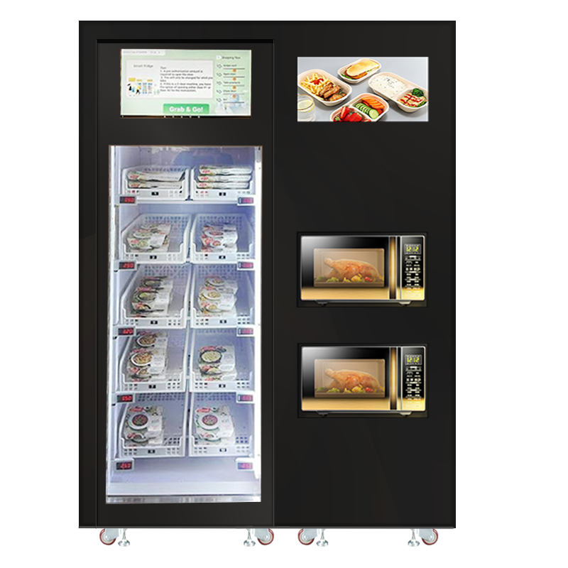 weimi smart fridge vending machine with microwave for selling hot food meals