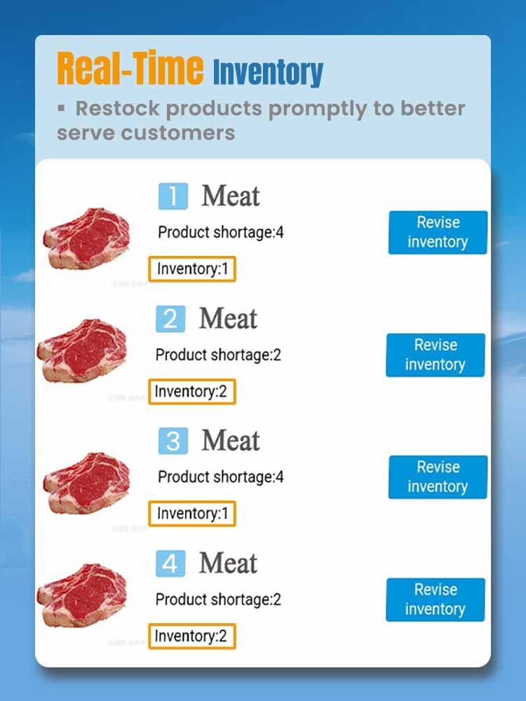 Weimi frozen food vending machine with real-time inventory for timely restock products to better serve customers