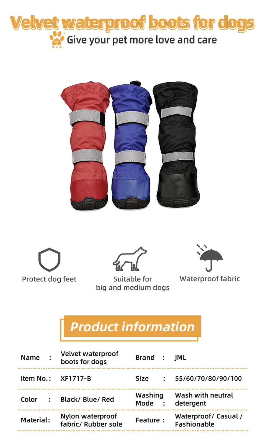 waterproof winter dog boots