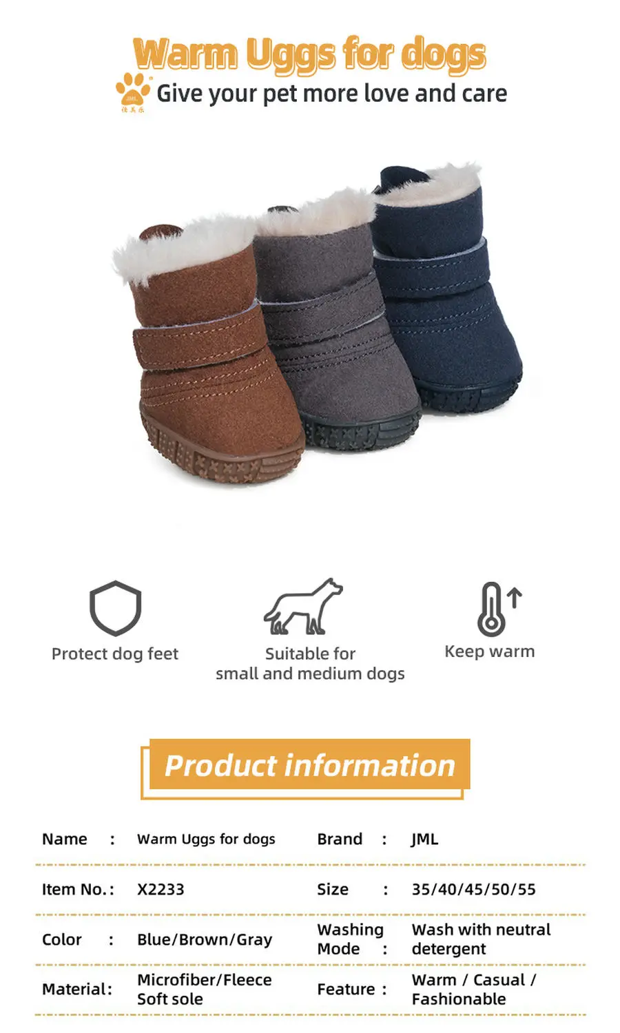 waterproof dog snow boots product description
