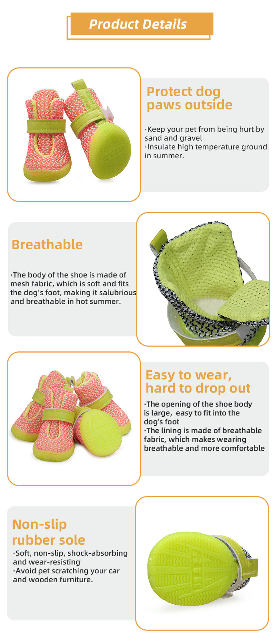 mesh summer sport dog boots