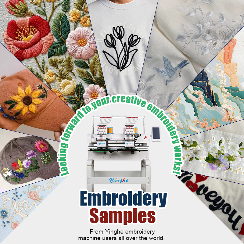 Yinghe embroidery machine samples