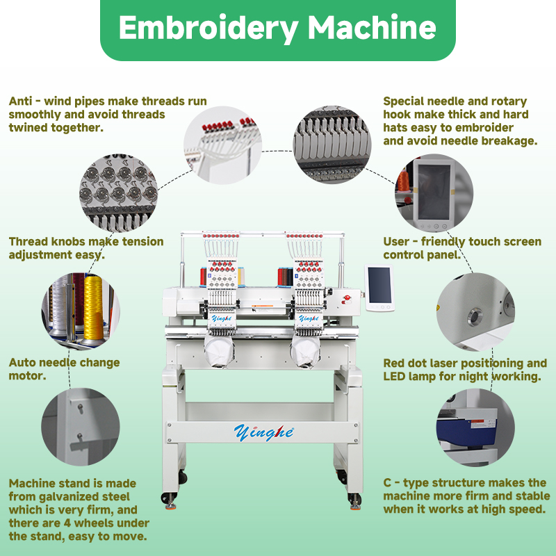 Details of YH-W902 commercial embroidery machines