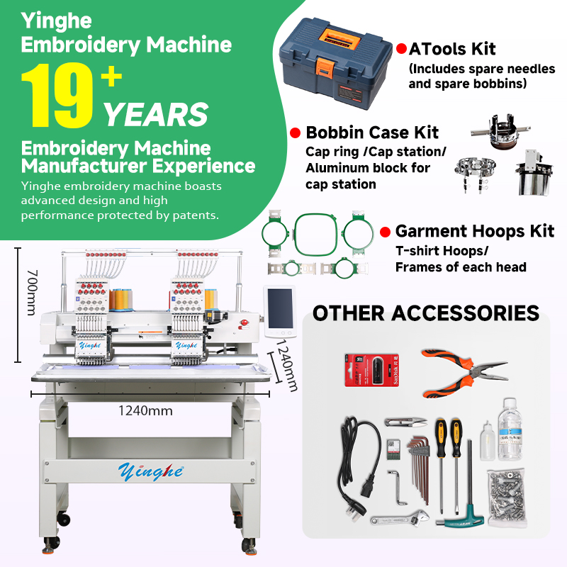 Yinghe YH-W902 embroidery machine and accessories